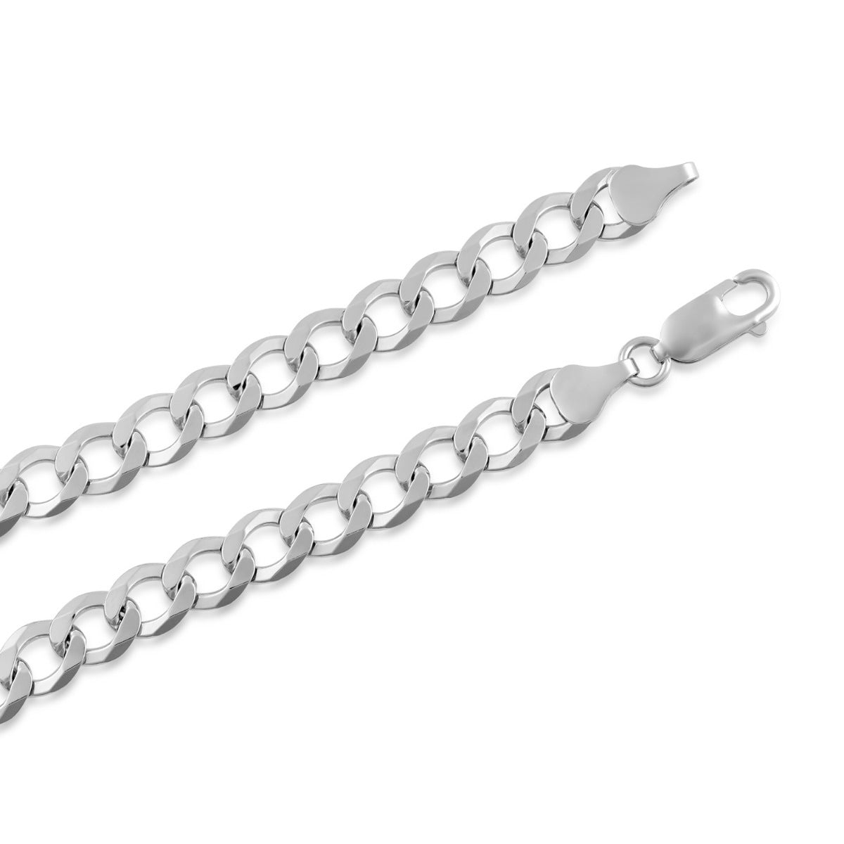 7mm 8.5-inch Curb Chain Bracelet in Sterling Silver front view