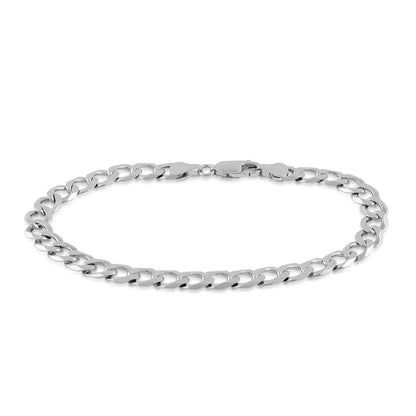 7mm 8.5-inch Curb Chain Bracelet in Sterling Silver