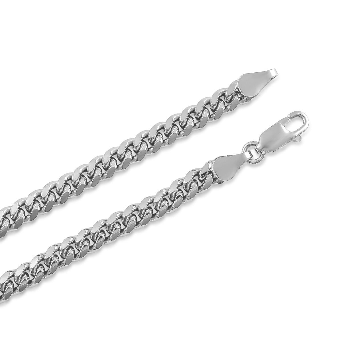 Men's 5mm 8.5-inch Miami Cuban Chain Bracelet in Sterling Silver front view