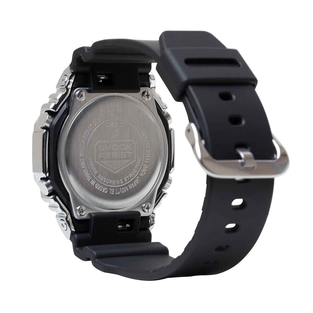 G-Shock Men's G-Steel Quartz Stainless Steel Watch with Gray Dial & Black Resin Strap front view