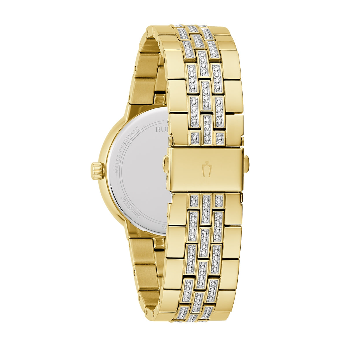 Bulova Men's Crystal Collection Quartz Gold-Tone Stainless Steel Watch Box Set with Crystal Accent Cross & Dial side profile