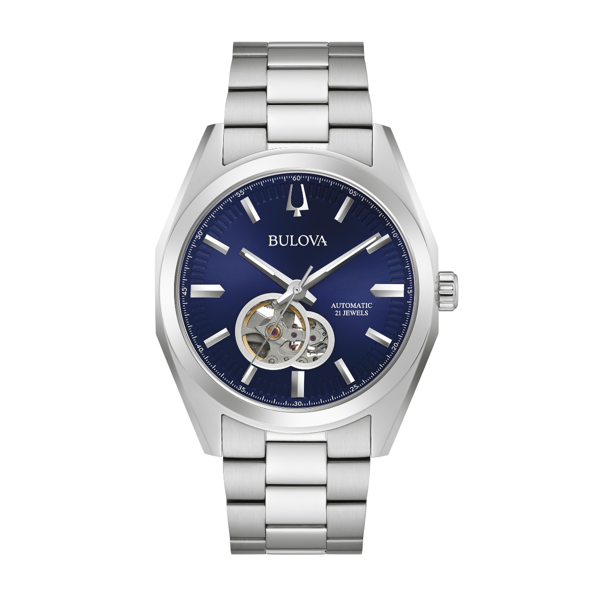 Bulova Men's Surveyor Stainless Steel Watch with Blue Dial