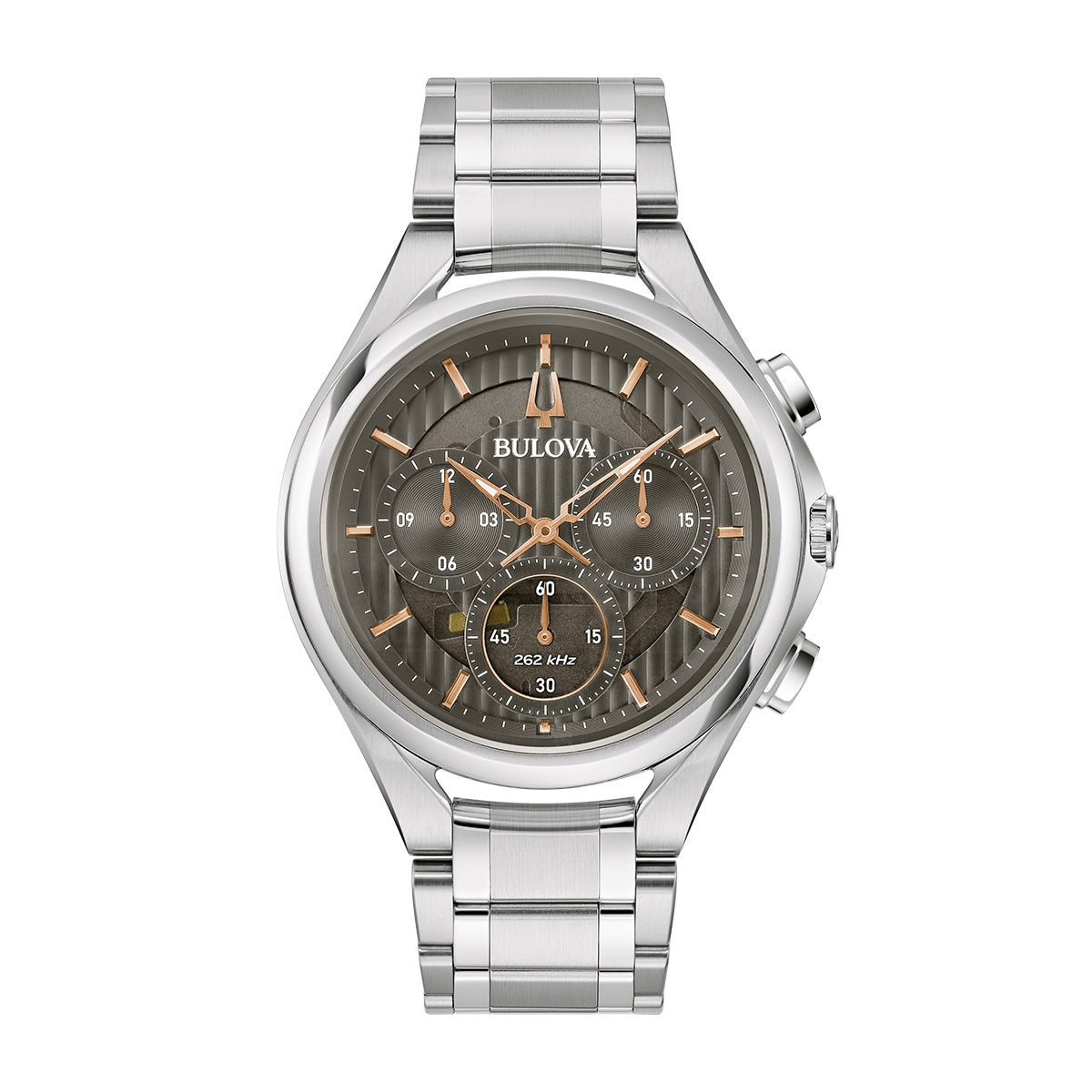 Bulova Men's Curv Quartz Chronograph Stainless Steel Watch with Gray Dial