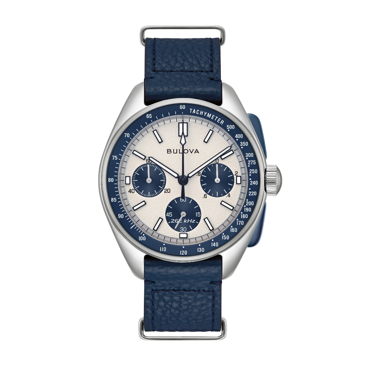 Bulova Men's Archive Series Lunar Pilot Stainless Steel Watch with Silver Dial full view