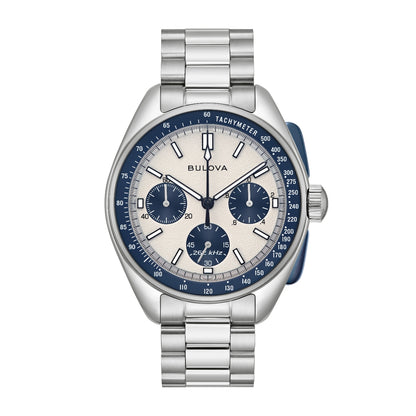 Bulova Men's Archive Series Lunar Pilot Stainless Steel Watch with Silver Dial front view