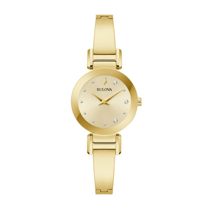 Bulova Marc Anthony Gold-Tone Stainless Steel Watch with Champagne Dial & Diamond Accents