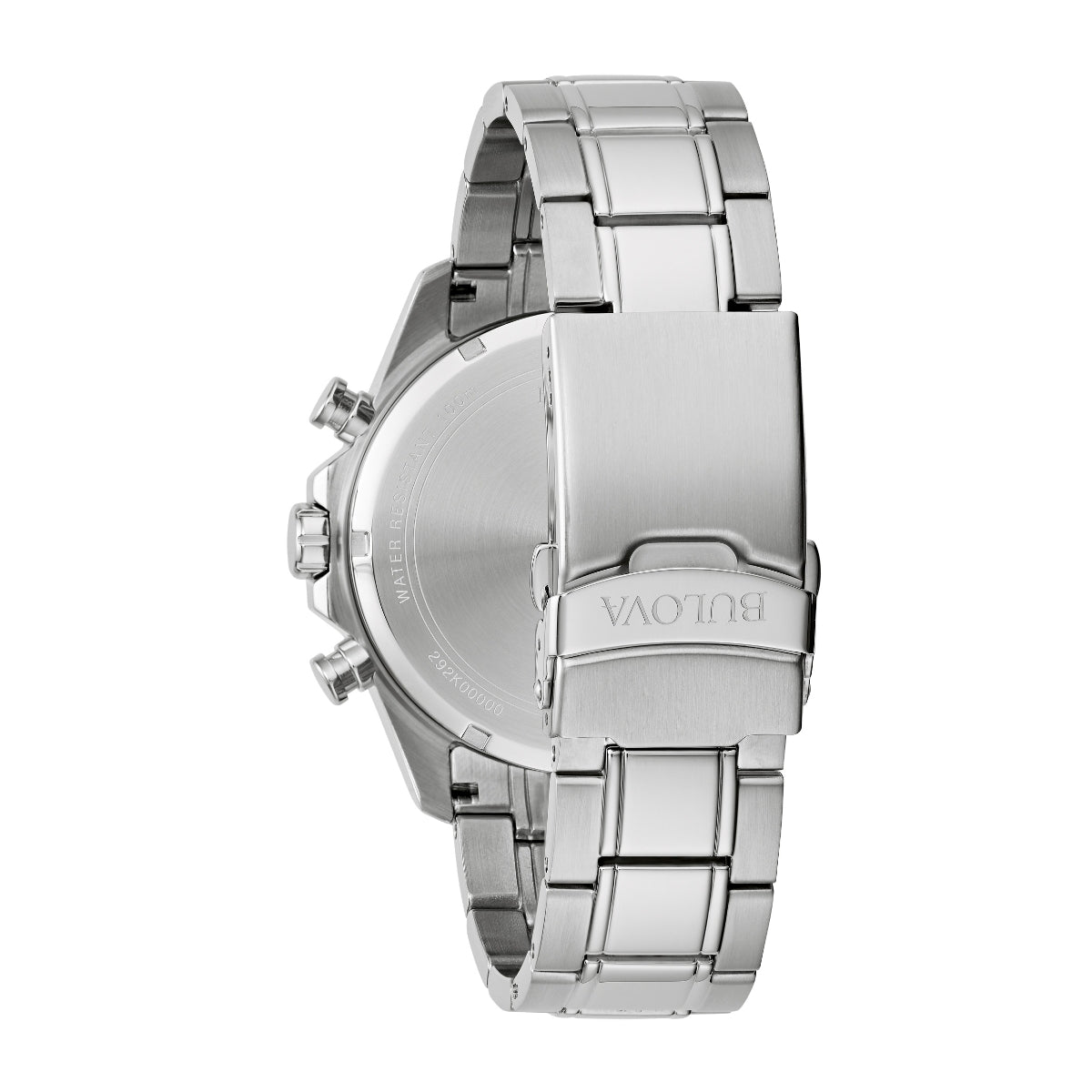 Bulova Men's Marine Star Stainless Steel Watch with Orange Dial close-up detail