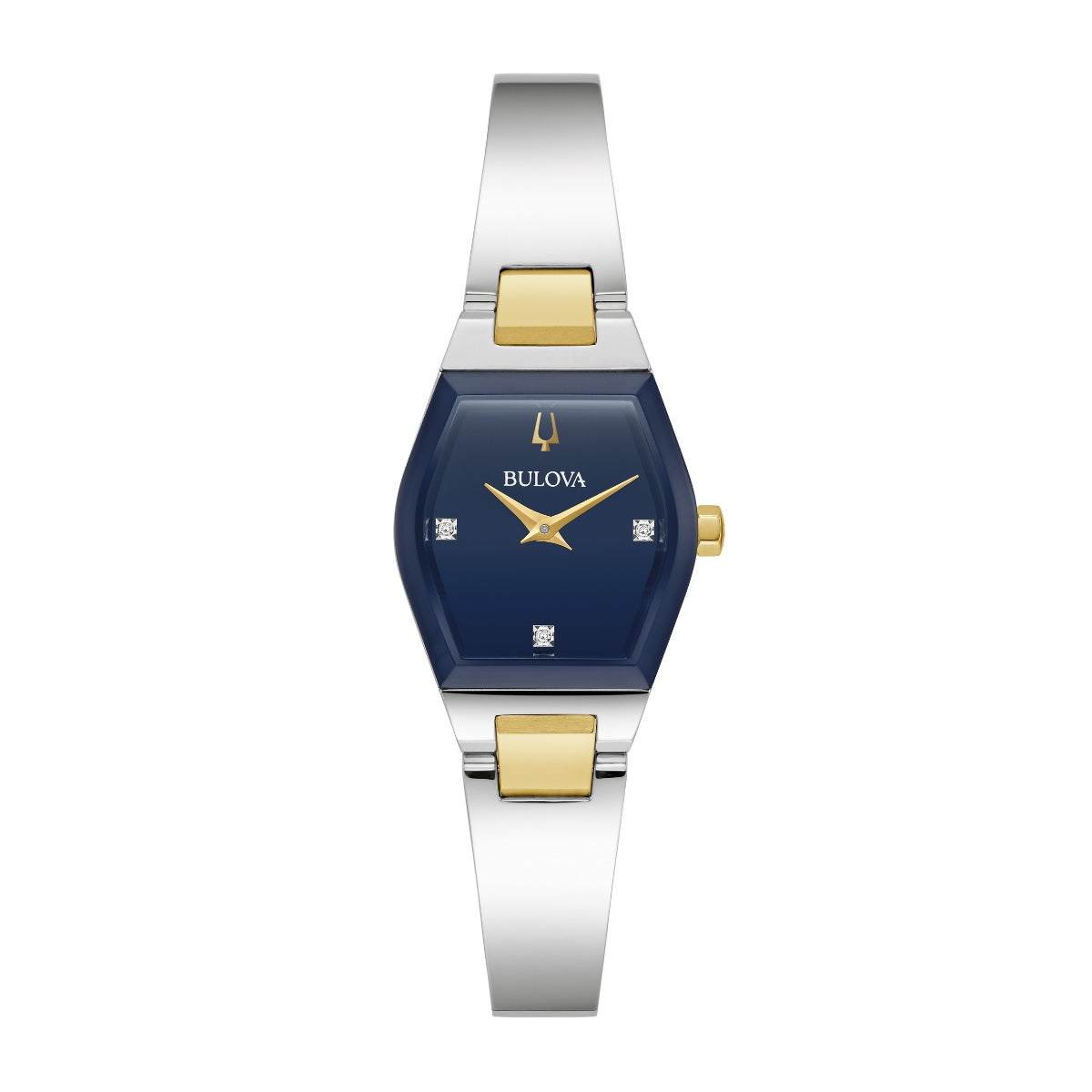 Bulova Ladies' Gemini Two-Tone Stainless Steel Watch with Blue Dial & Diamond Accents
