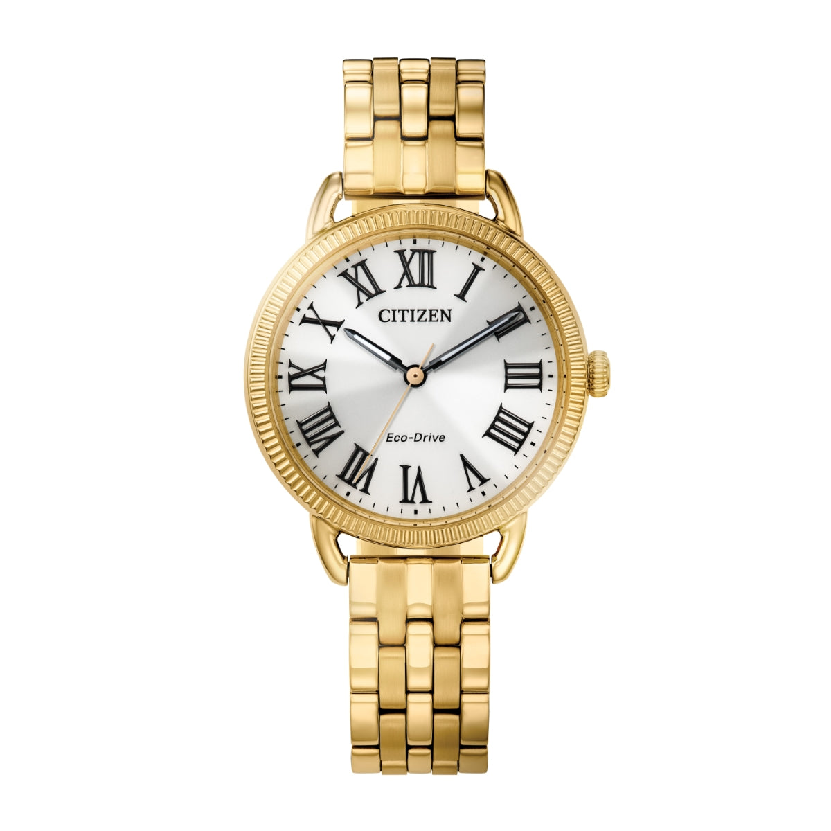 Citizen Ladies' Classic Coin Edge Gold-Tone Stainless Steel Watch with Silver Dial