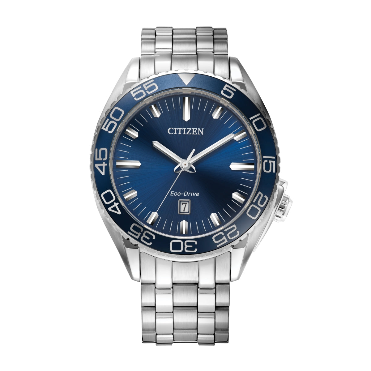Citizen Men's Carson Stainless Steel Watch with Blue Dial