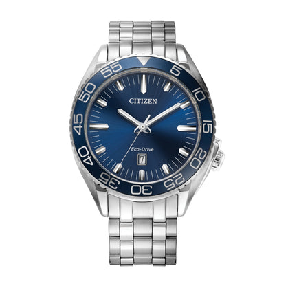Citizen Men's Carson Stainless Steel Watch with Blue Dial