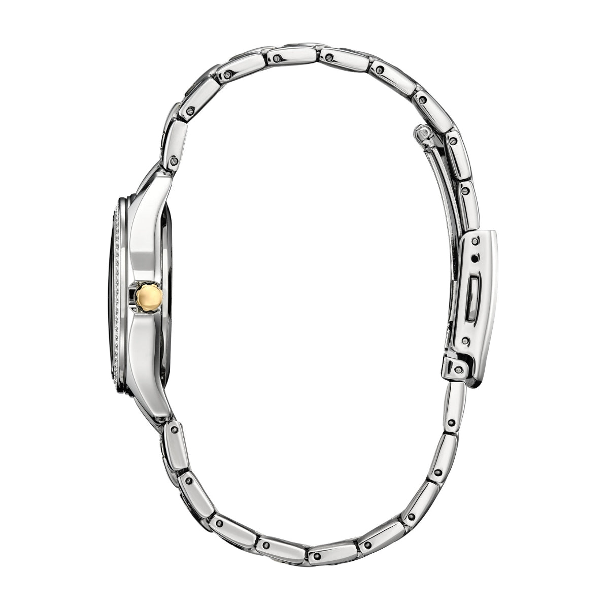 Citizen Ladies' Crystal Collection Two-Tone Stainless Steel Watch with Silver Dial front view