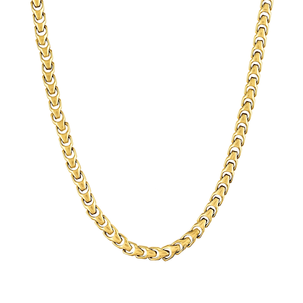 Bulova Men's 8mm 24-inch Link Necklace in Gold-Tone Ion Plated Stainless Steel