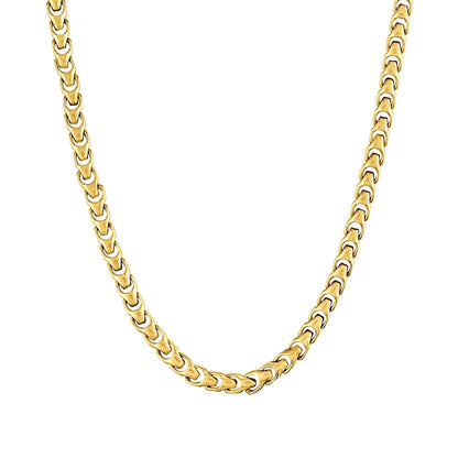 Bulova Men's 8mm 24-inch Link Necklace in Gold-Tone Ion Plated Stainless Steel