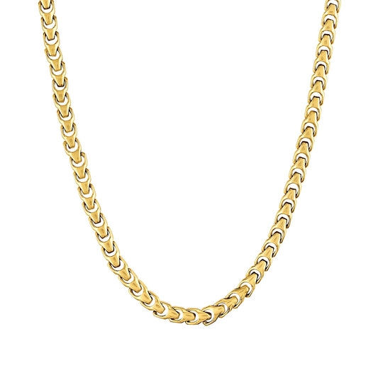 Bulova Men's 8mm 24-inch Link Necklace in Gold-Tone Ion Plated Stainless Steel