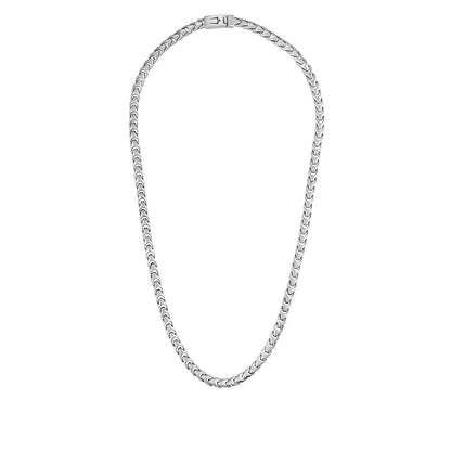 Bulova Men's 6mm 22-inch Link Necklace in Stainless Steel front view