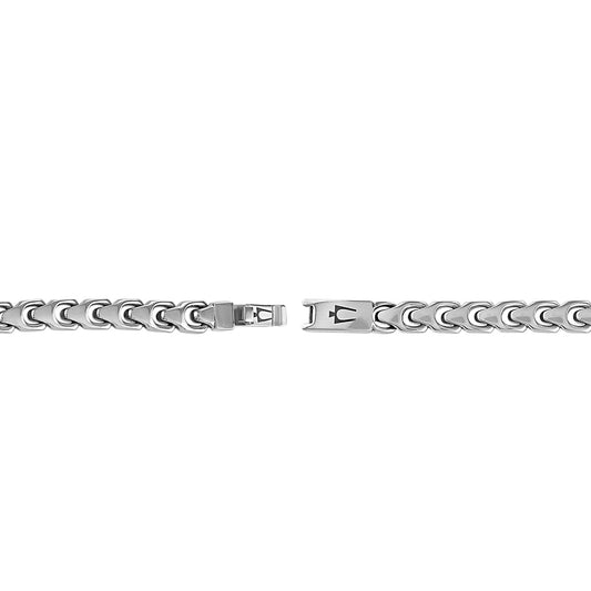 Bulova Men's 6mm 8.5-inch Link Bracelet in Stainless Steel front view
