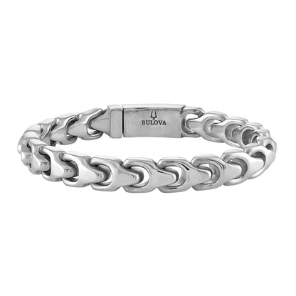Bulova Men's 10mm 8.5-inch Link Bracelet in Stainless Steel