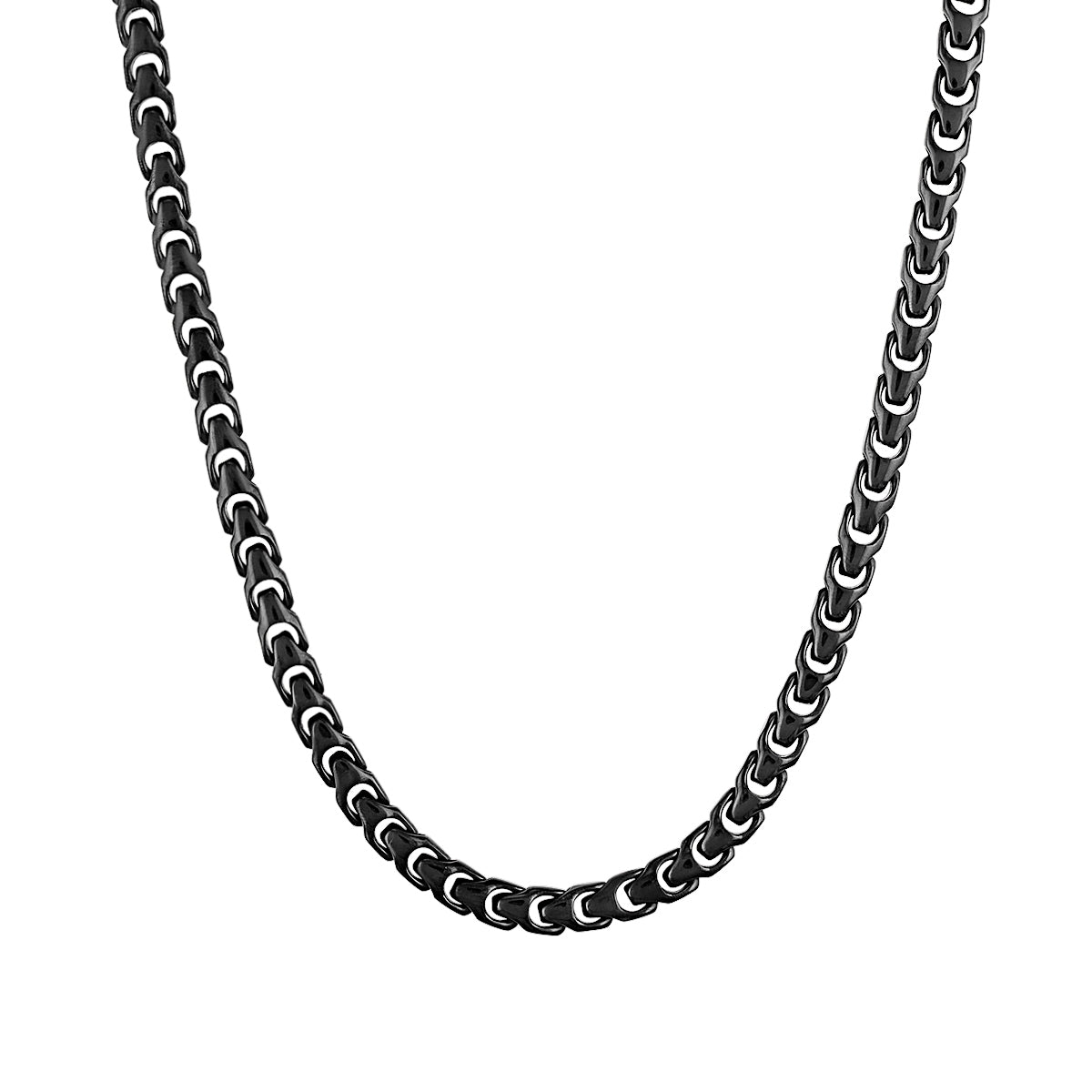 Bulova Men's 6mm 22-inch Link Necklace in Black Ion Plated Stainless Steel