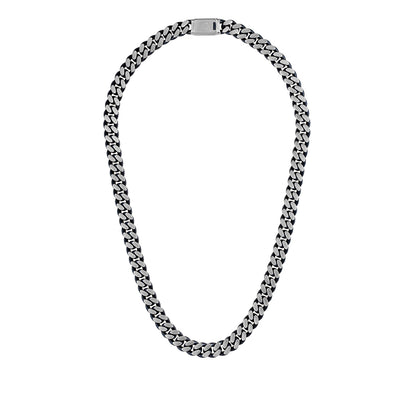 Bulova Men's 10mm Curb Chain Necklace in Blue Ion Plated Stainless Steel front view