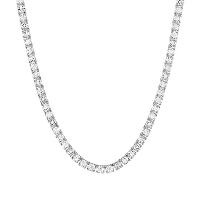 Bulova Men's Round White Topaz 22-inch Tennis Necklace in Sterling Silver