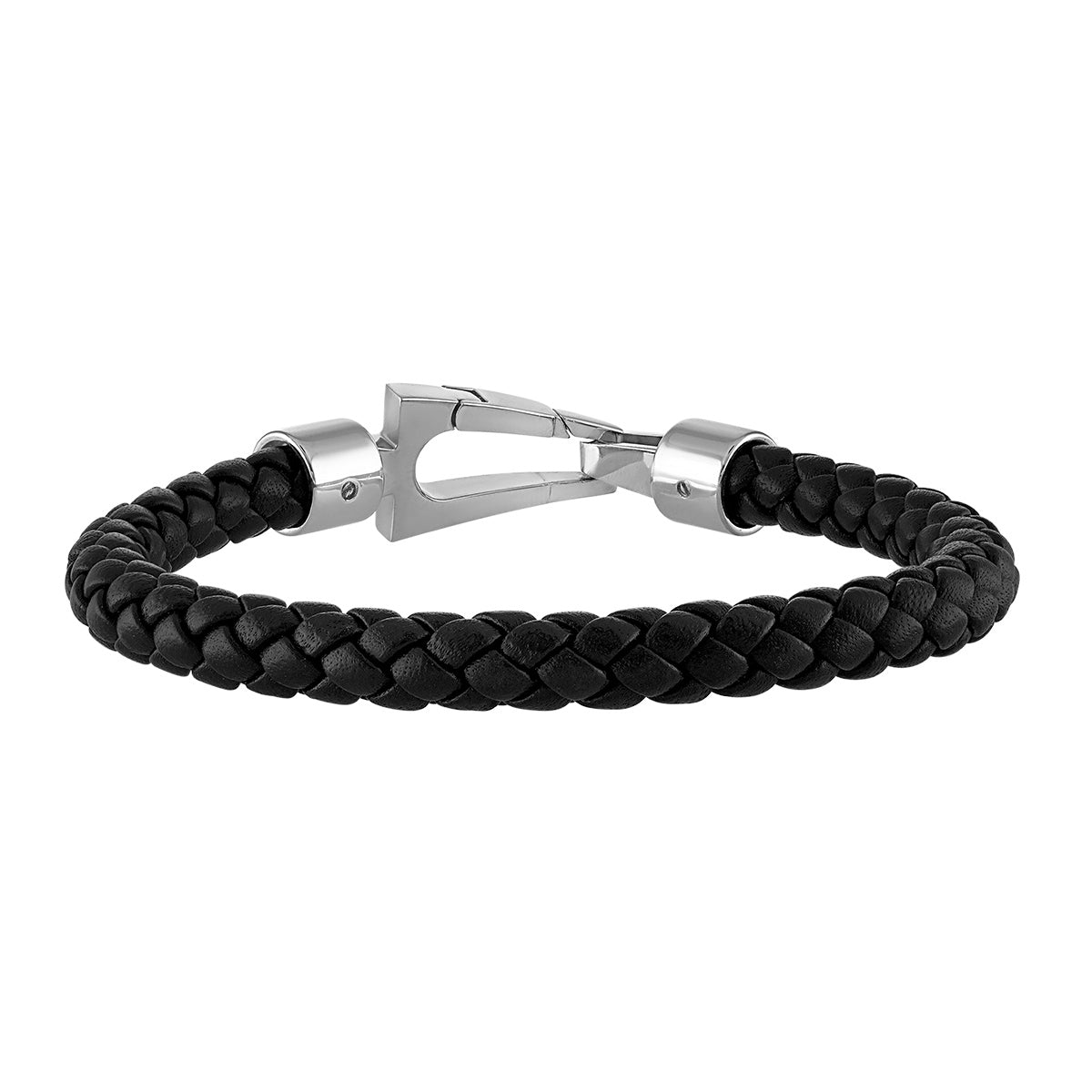 Bulova Men's Marine Star Braided Leather 8.5-inch Bracelet in Stainless Steel