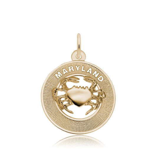 Maryland Crab Charm in 14K Yellow Gold