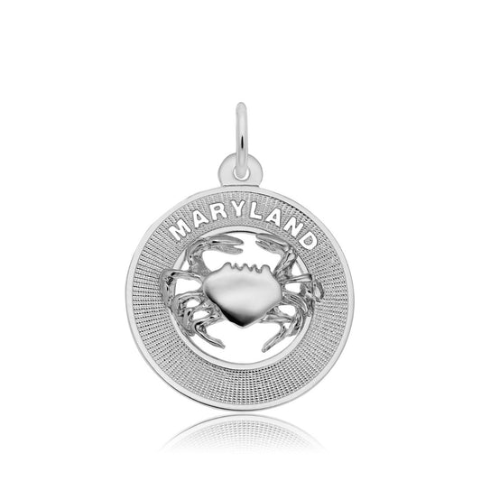 Maryland Crab Charm in Sterling Silver