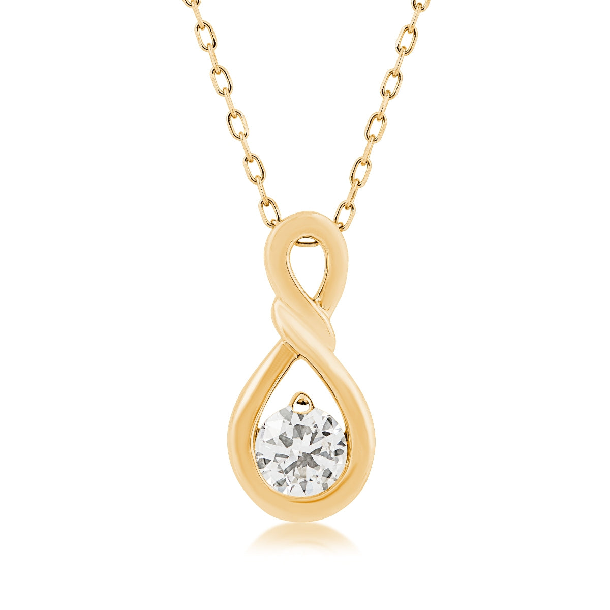 Infinite Love 1/2 ct. tw. Lab-Grown Round Diamond Twist Pendant in 10K Yellow Gold