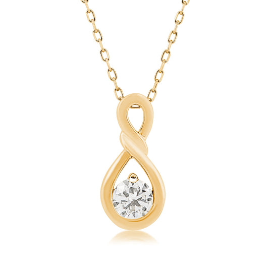 Infinite Love 1/2 ct. tw. Lab-Grown Round Diamond Twist Pendant in 10K Yellow Gold