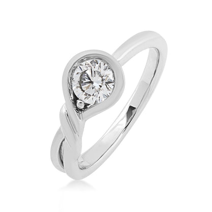 Infinite Love 1/2 ct. tw. Lab-Grown Round Diamond Twist Ring in 10K White Gold front view