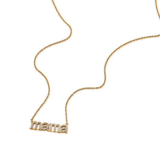 1/8 ct. tw. Diamond Mama Necklace in 10K Yellow Gold front view