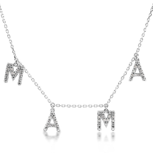 1/8 ct. tw. Diamond Mama Dangle Necklace in Sterling Silver