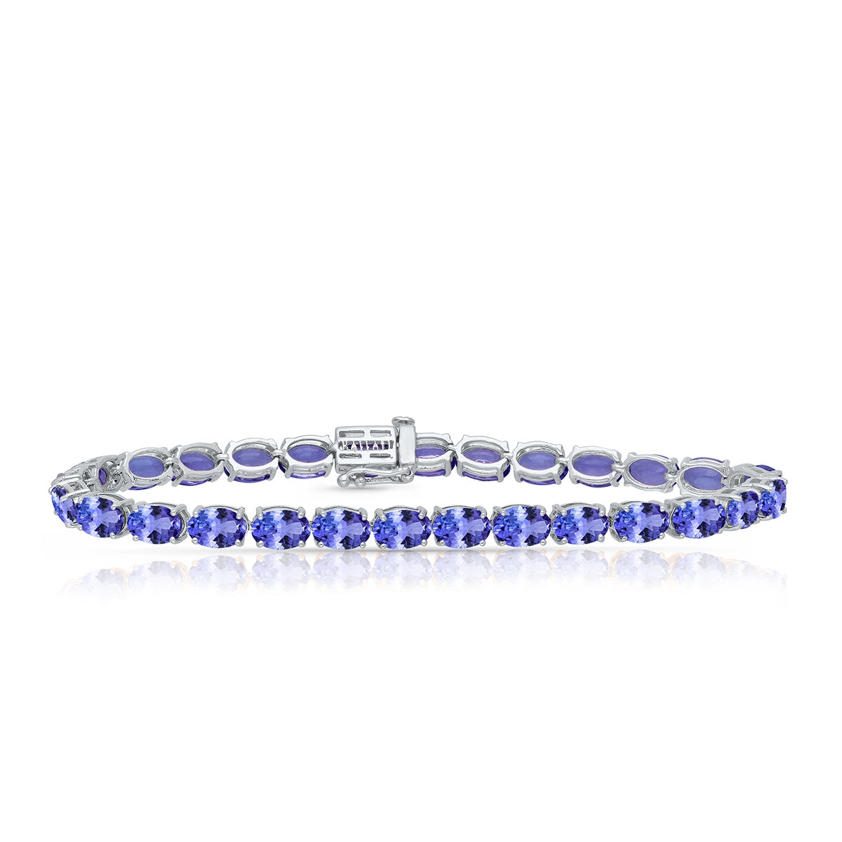 Kallati Oval Tanzanite 7-inch Tennis Bracelet in 14K White Gold