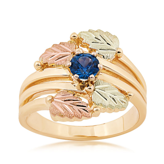 Black Hills Gold 1/3 ct. tw. Round Yogo Sapphire Ring in 10K Yellow Gold