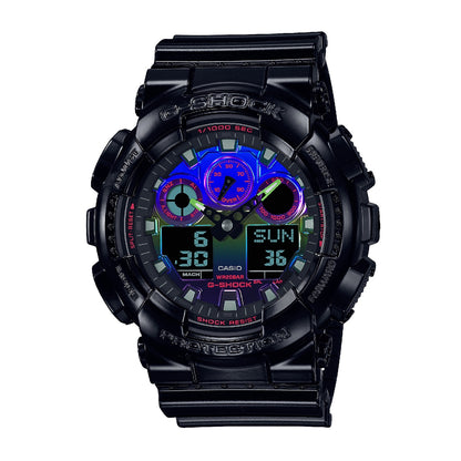 G-Shock Men's 3-Eye GR Gamer Analog & Digital Black Resin Watch with Rainbow Dial & Black Resin Strap