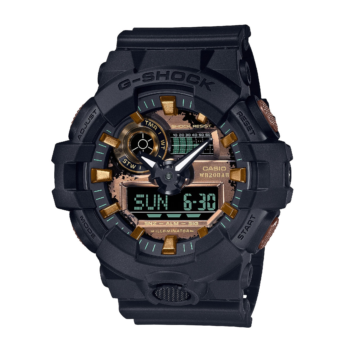 G-Shock Men's 3D Rust Analog & Digital Black Resin Watch with Rust Dial & Black Resin Strap