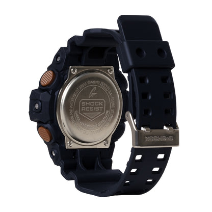 G-Shock Men's 3D Rust Analog & Digital Black Resin Watch with Rust Dial & Black Resin Strap front view