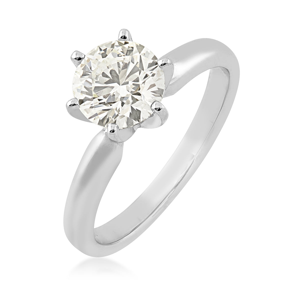 Adamante 1-1/2 ct. tw. Lab-Grown Round Brilliant Diamond Solitaire Engagement Ring in 14K White Gold front view (2)