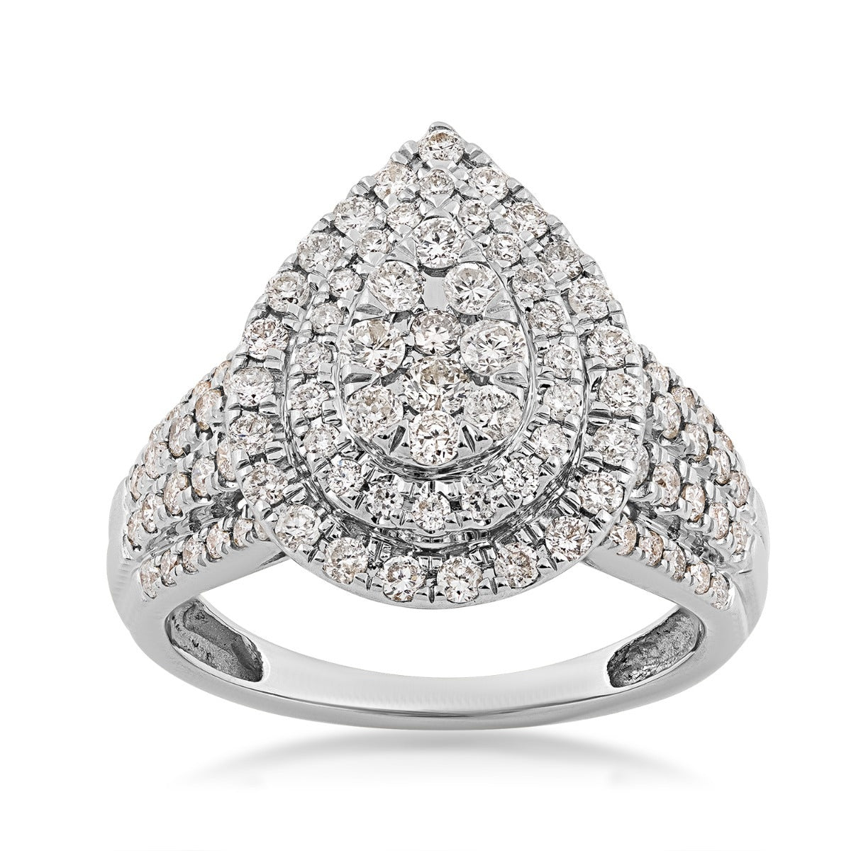 Fairytale Diamonds 1 ct. tw. Diamond Pear-Shaped Cluster Engagement Ring in 10K White Gold