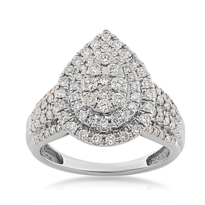 Fairytale Diamonds 1 ct. tw. Diamond Pear-Shaped Cluster Engagement Ring in 10K White Gold