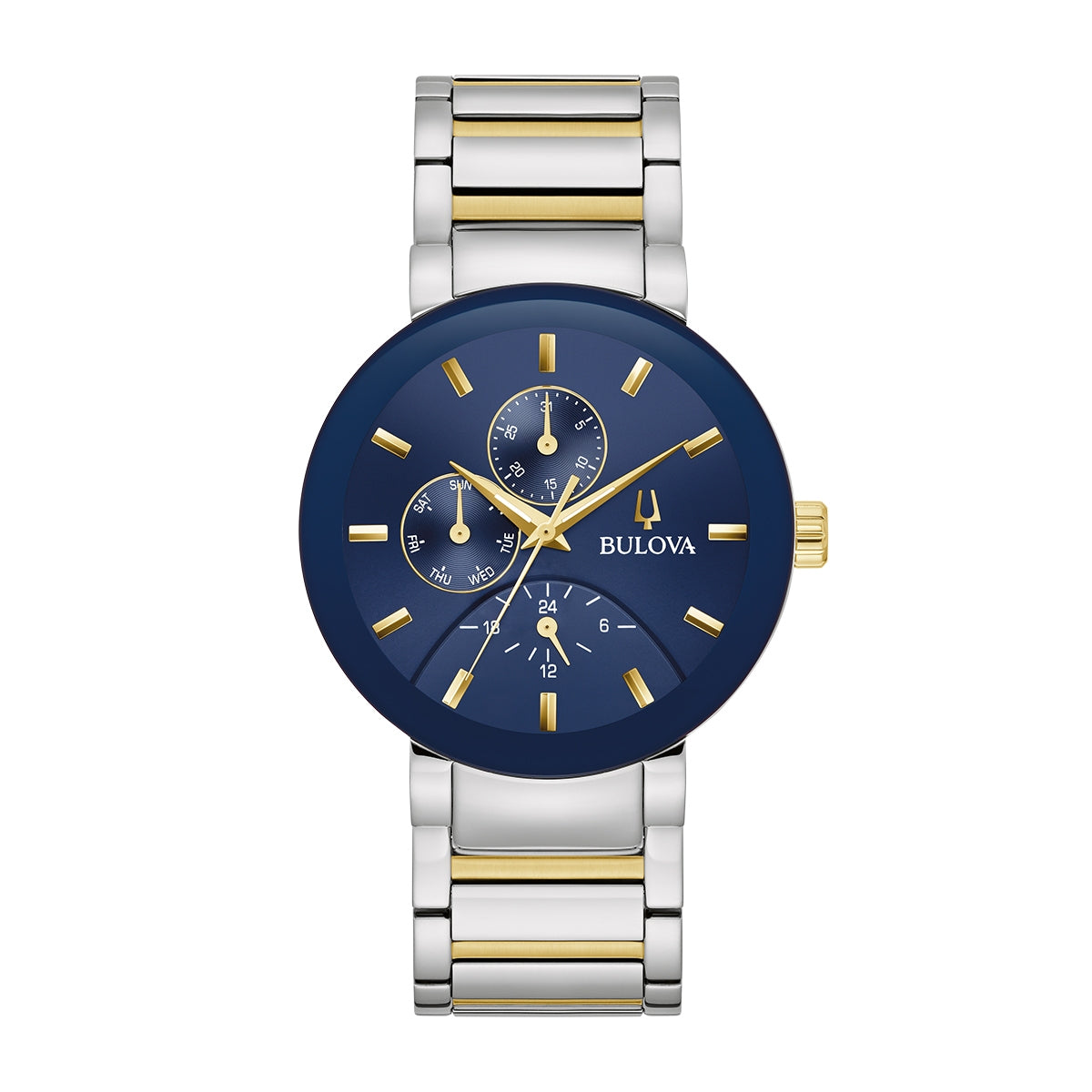 Bulova Men's Modern Millennia Quartz Chronograph Gray Stainless Steel Watch with Blue Dial