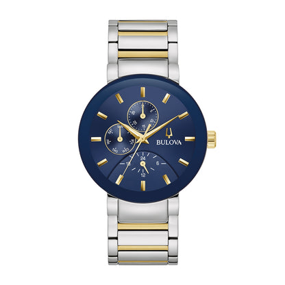 Bulova Men's Modern Millennia Quartz Chronograph Gray Stainless Steel Watch with Blue Dial