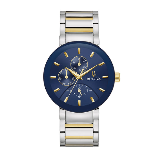 Bulova Men's Modern Millennia Quartz Chronograph Gray Stainless Steel Watch with Blue Dial