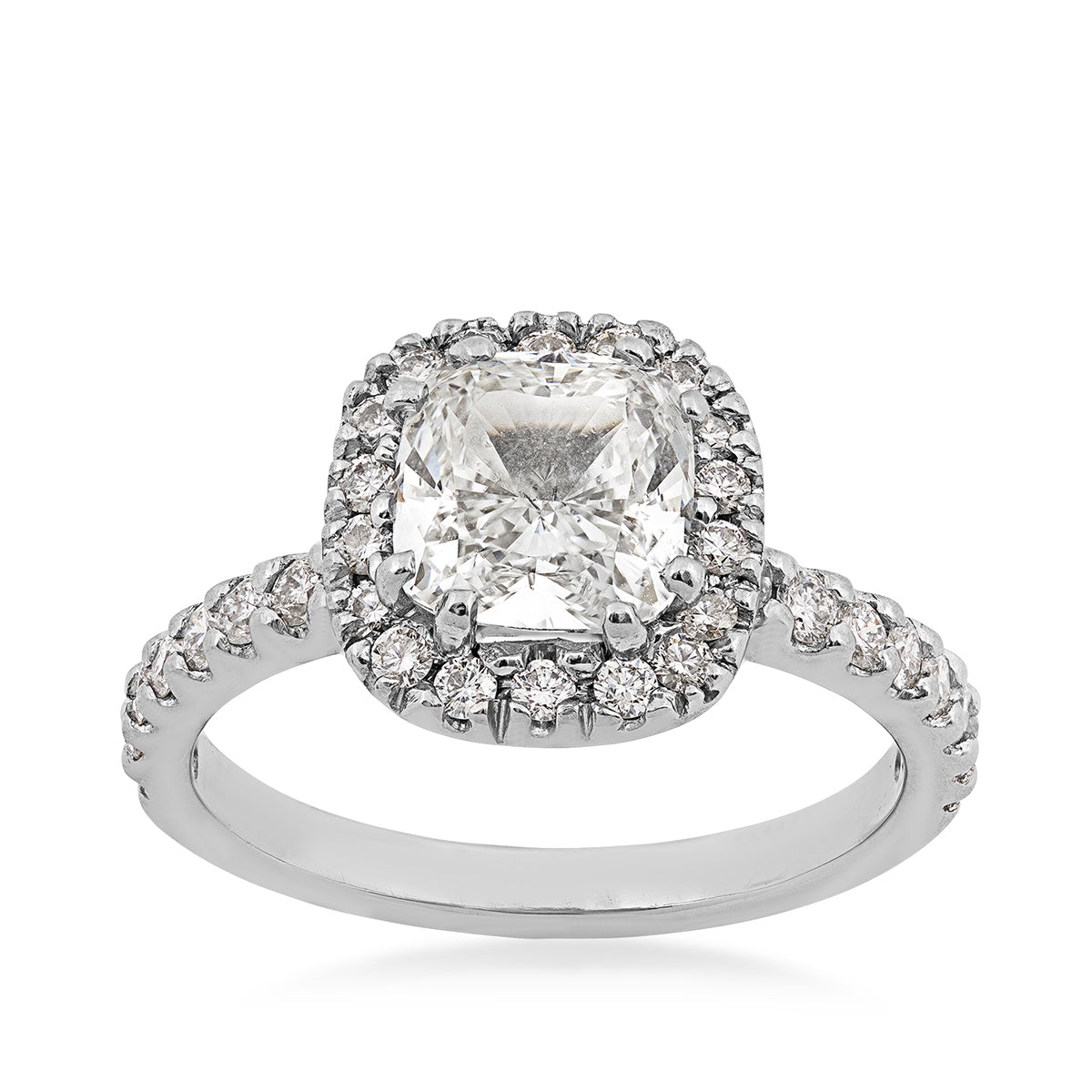Amaura 3-1/7 ct. tw. Cushion Diamond Halo Engagement Ring in Platinum