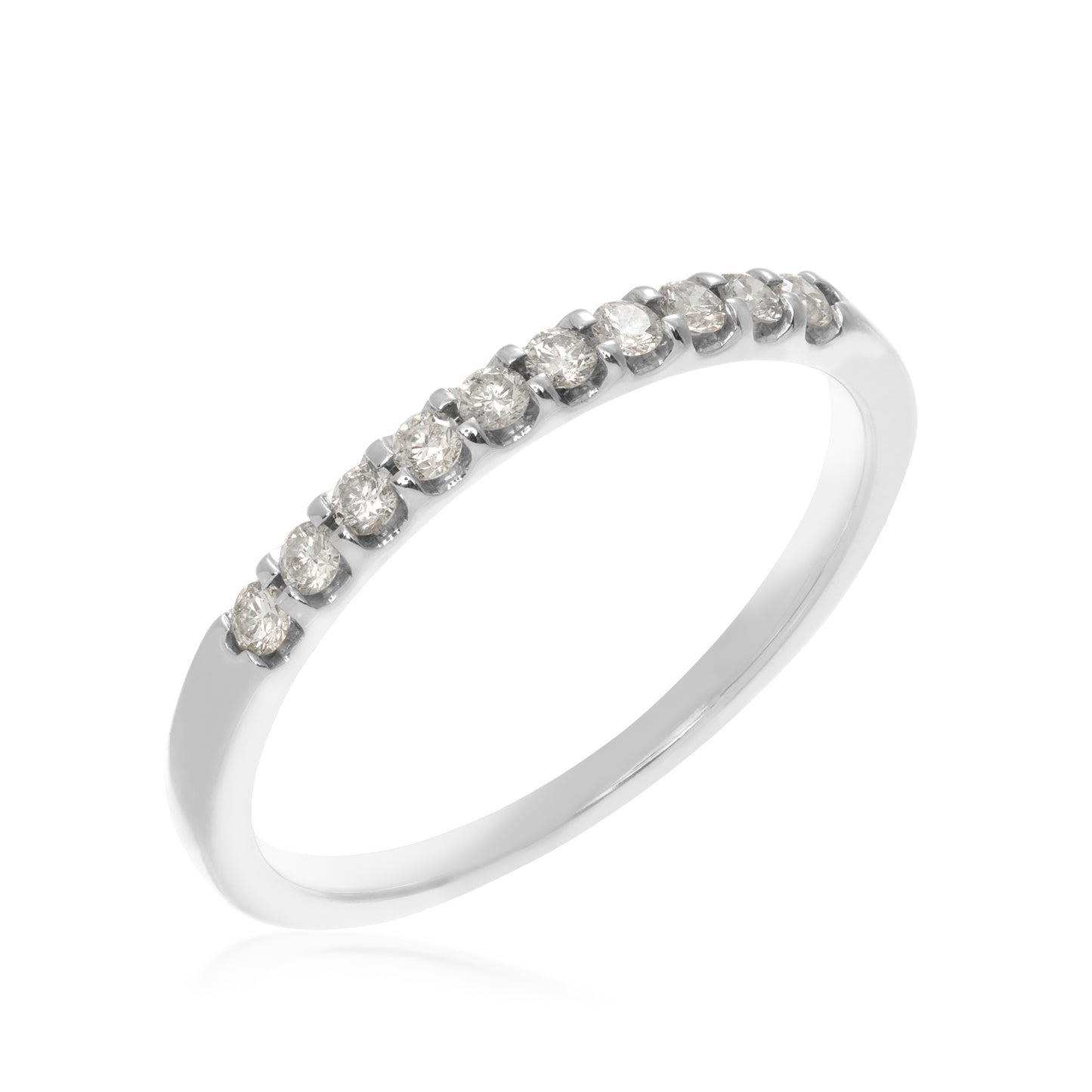 1/5 ct. tw Round 10-Diamond Anniversary Band in 10K White Gold front view