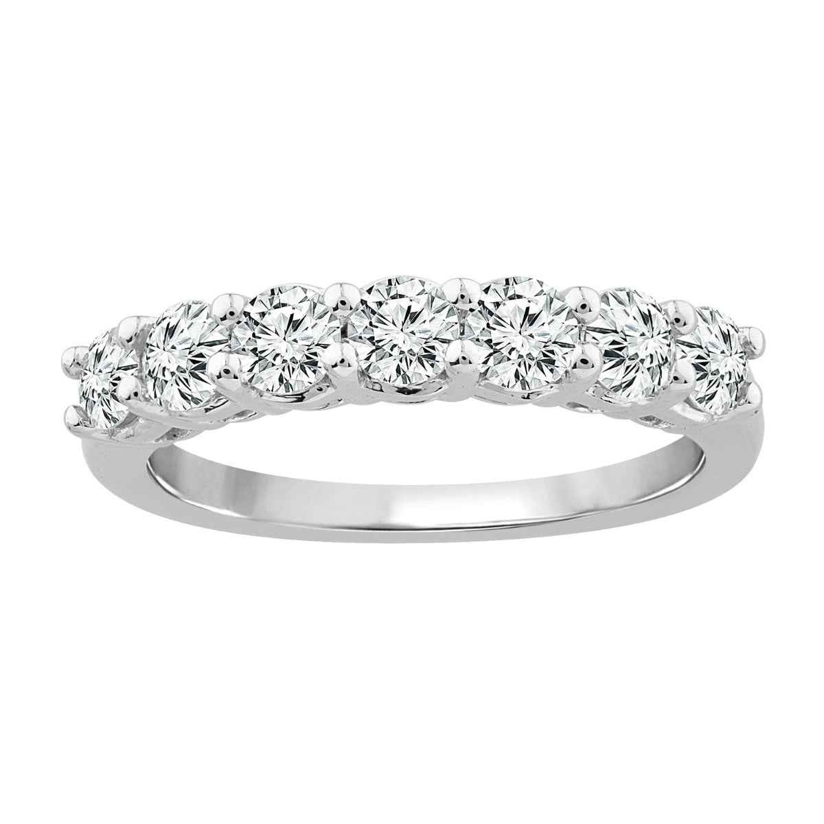1 ct. tw. Classic Prong Set 7 Diamond Band in 14K White Gold