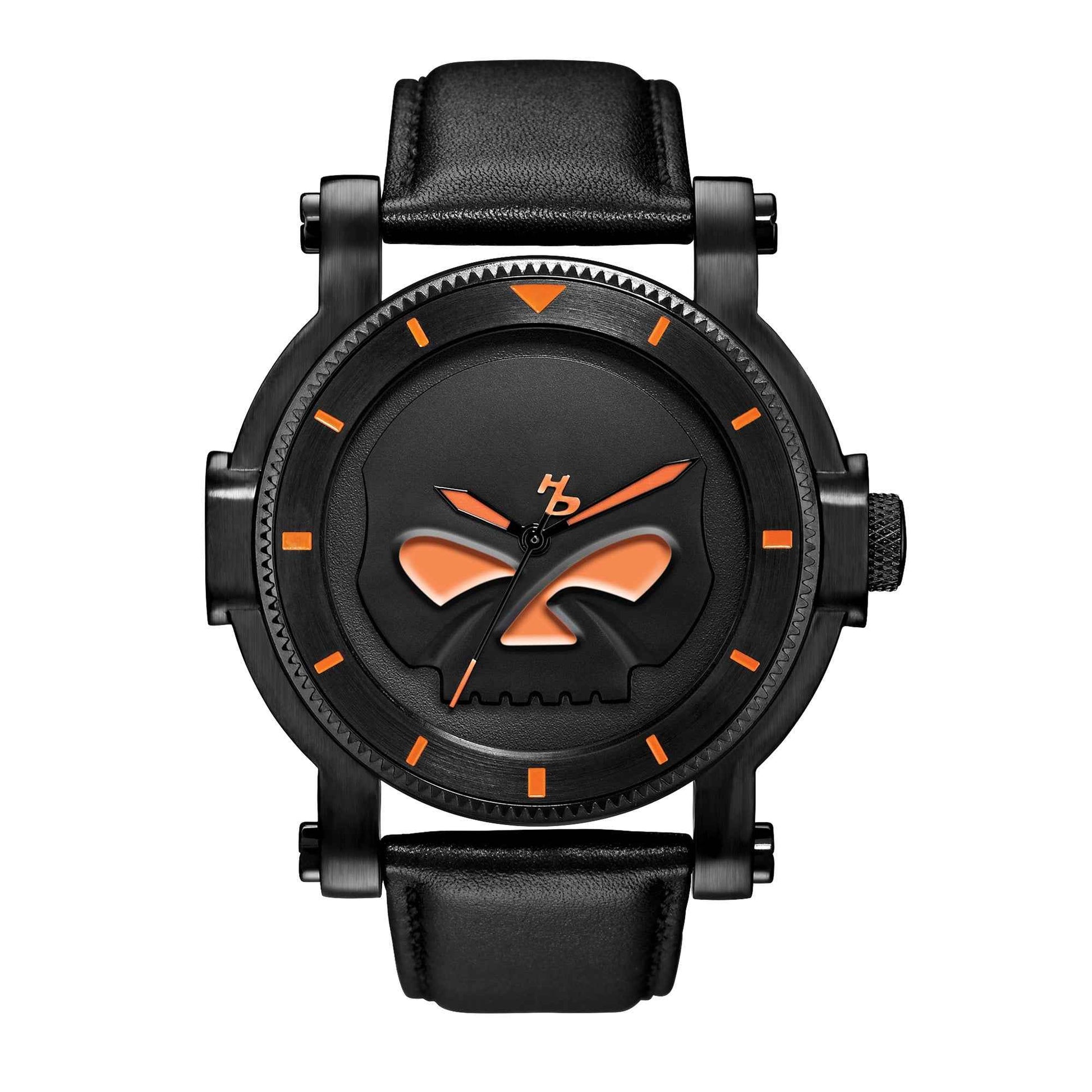 Harley Davidson Men's Watch with Embossed Skull