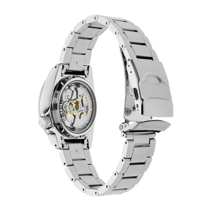 white dial 5 sport seiko automatic watch