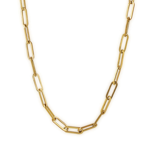 3.15mm 18-inch Hollow Paperclip Chain Necklace in 10K Yellow Gold